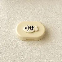Portable Companion Box Invisible Eyelens Case Macaron Color Simple Design DIY Contact Lens Case With Clip For Daily Use sku image 2