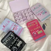 Portable High Aesthetic Contact Lens Box For Women Multi-grid American Style Plastic Storage Organizer Optical Health Care main image 3