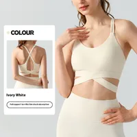 Women's Yoga Vest Sports Fitness Running Bra With Chest Pad Medium Intensity Outdoor Running Beautiful Back One-Piece Underwear sku image 11