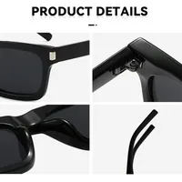 Square Narrow Frame Sunglasses Unisex Driving UV Protection Fashionable Black Full Frame Glasses For Men And Women main image 3