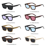 Square Narrow Frame Sunglasses Unisex Driving UV Protection Fashionable Black Full Frame Glasses For Men And Women main image 4