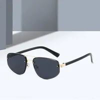 New Advanced Metal Frog Eyes Sunglasses Unisex Anti-Uv Street Fashion Pilot Style Half Frame Travel And Fishing Special Sun Glasses main image 2