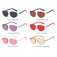 New Advanced Metal Frog Eyes Sunglasses Unisex Anti-Uv Street Fashion Pilot Style Half Frame Travel And Fishing Special Sun Glasses main image 4