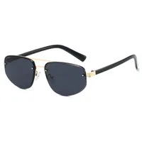 New Advanced Metal Frog Eyes Sunglasses Unisex Anti-Uv Street Fashion Pilot Style Half Frame Travel And Fishing Special Sun Glasses main image 5