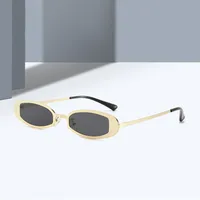 New Fashionable Oval Metal Sunglasses Small Frame UV Protection Personality Sunscreen Retro Style Unisex Travel Fishing Special main image 1