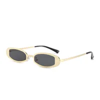 New Fashionable Oval Metal Sunglasses Small Frame UV Protection Personality Sunscreen Retro Style Unisex Travel Fishing Special main image 5