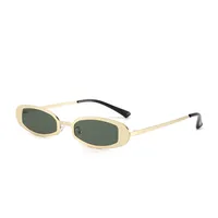 New Fashionable Oval Metal Sunglasses Small Frame UV Protection Personality Sunscreen Retro Style Unisex Travel Fishing Special sku image 4