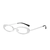New Fashionable Oval Metal Sunglasses Small Frame UV Protection Personality Sunscreen Retro Style Unisex Travel Fishing Special sku image 7