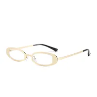 New Fashionable Oval Metal Sunglasses Small Frame UV Protection Personality Sunscreen Retro Style Unisex Travel Fishing Special sku image 8