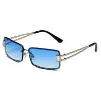 Square Small Frame Sunglasses Metal Women's Style Y2K Street Snap Anti UV Glasses Unisex Travel Grey And Gold Colors main image 2