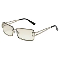 Square Small Frame Sunglasses Metal Women's Style Y2K Street Snap Anti UV Glasses Unisex Travel Grey And Gold Colors main image 3