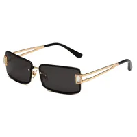 Square Small Frame Sunglasses Metal Women's Style Y2K Street Snap Anti UV Glasses Unisex Travel Grey And Gold Colors sku image 1