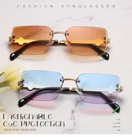 New European Business Style Men's Glasses High-End Feeling Diamond Cutting Edge Frameless Sunglasses Square Frame Shades main image 1