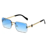 New European Business Style Men's Glasses High-End Feeling Diamond Cutting Edge Frameless Sunglasses Square Frame Shades main image 5