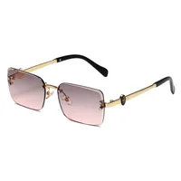 New European Business Style Men's Glasses High-End Feeling Diamond Cutting Edge Frameless Sunglasses Square Frame Shades sku image 6
