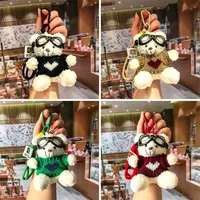 Cute Cartoon Bear Plush Keychain Couple Backpack Doll Car Keychain Toy Soft Cuddly Stuffed Animals Wedding Graduation Birthday main image 3