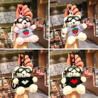 Cute Cartoon Bear Plush Keychain Couple Backpack Doll Car Keychain Toy Soft Cuddly Stuffed Animals Wedding Graduation Birthday main image 4
