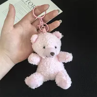 Cute Cartoon Bear Plush Keychain Couple Backpack Doll Car Keychain Toy Soft Cuddly Stuffed Animals Wedding Graduation Birthday sku image 1