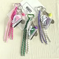 Handmade Mini Canvas Keychain Creative Bag Pendant Couple Bookbag Weaving Hanging Rope Simple Style Polyester Material main image 2