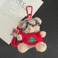 Cute Cartoon Bear Plush Keychain Couple Backpack Doll Car Keychain Toy Soft Cuddly Stuffed Animals Wedding Graduation Birthday sku image 5