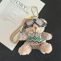 Cute Cartoon Bear Plush Keychain Couple Backpack Doll Car Keychain Toy Soft Cuddly Stuffed Animals Wedding Graduation Birthday sku image 10