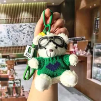 Cute Cartoon Bear Plush Keychain Couple Backpack Doll Car Keychain Toy Soft Cuddly Stuffed Animals Wedding Graduation Birthday sku image 11