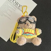 Cute Cartoon Bear Plush Keychain Couple Backpack Doll Car Keychain Toy Soft Cuddly Stuffed Animals Wedding Graduation Birthday sku image 12