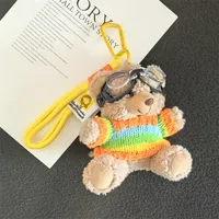 Cute Cartoon Bear Plush Keychain Couple Backpack Doll Car Keychain Toy Soft Cuddly Stuffed Animals Wedding Graduation Birthday sku image 13