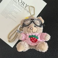 Cute Cartoon Bear Plush Keychain Couple Backpack Doll Car Keychain Toy Soft Cuddly Stuffed Animals Wedding Graduation Birthday sku image 14