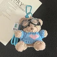 Cute Cartoon Bear Plush Keychain Couple Backpack Doll Car Keychain Toy Soft Cuddly Stuffed Animals Wedding Graduation Birthday sku image 15