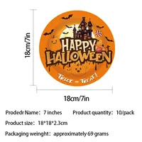 Halloween Party Supplies Castle Theme Paper Cups Plates Tablecloth Banner Decoration Set Festive American Style Party Props sku image 7