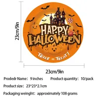 Halloween Party Supplies Castle Theme Paper Cups Plates Tablecloth Banner Decoration Set Festive American Style Party Props sku image 8
