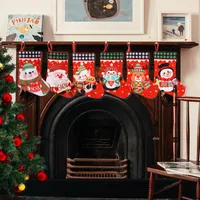 Christmas Decorations Christmas Socks Gift Bag Plaid Elder Snowman Elf Home Decor American Style Festive Fabric Accessories main image 2