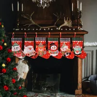 Christmas Decorations Christmas Socks Gift Bag Plaid Elder Snowman Elf Home Decor American Style Festive Fabric Accessories main image 3