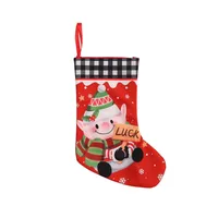 Christmas Decorations Christmas Socks Gift Bag Plaid Elder Snowman Elf Home Decor American Style Festive Fabric Accessories sku image 4