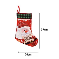 Christmas Decorations Christmas Socks Gift Bag Plaid Elder Snowman Elf Home Decor American Style Festive Fabric Accessories main image 5