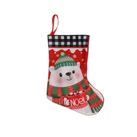 Christmas Decorations Christmas Socks Gift Bag Plaid Elder Snowman Elf Home Decor American Style Festive Fabric Accessories sku image 1