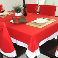 Christmas Tablecloth Chair Cover Set Non-Woven Fabric Christmas Dining Table Back Cover Decoration Holiday Hotel Holiday Decor main image 2