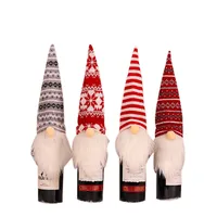 Christmas Decorations Knitted Hat Forest Elderly Bottle Cap Faceless Doll Wine Cover Bottle Decor European Style Handmade Cloth main image 5