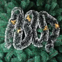 Christmas Tree Decorations Christmas Gifts Colorful Stripe Woolen Tassel Green Black Edge With Butterfly Knot Hotel Decorations main image 3