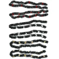 Christmas Tree Decorations Christmas Gifts Colorful Stripe Woolen Tassel Green Black Edge With Butterfly Knot Hotel Decorations main image 5
