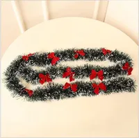 Christmas Tree Decorations Christmas Gifts Colorful Stripe Woolen Tassel Green Black Edge With Butterfly Knot Hotel Decorations sku image 4