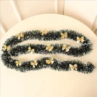 Christmas Tree Decorations Christmas Gifts Colorful Stripe Woolen Tassel Green Black Edge With Butterfly Knot Hotel Decorations sku image 6