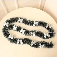 Christmas Tree Decorations Christmas Gifts Colorful Stripe Woolen Tassel Green Black Edge With Butterfly Knot Hotel Decorations sku image 5