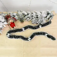 Christmas Tree Decorations Christmas Gifts Colorful Stripe Woolen Tassel Green Black Edge With Butterfly Knot Hotel Decorations sku image 2