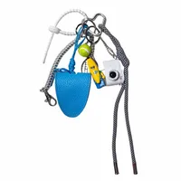Blue Magnetic Eyeglass Clip Keychain Banana Man Tennis Camera Bag Storage Pendant American Style Mixed Material Keychain Accessory main image 5