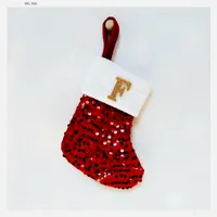 Christmas Decorative Knitted Socks With Shiny Silver Sequins And Red Letters American Style Holiday Small Ornament sku image 6