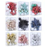 Christmas Decorations 36pcs Painted Ball Ornaments Christmas Tree Hanging Balls Irregular Shape Box Set Christmas Gifts main image 1