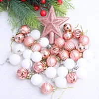 Christmas Decorations 36pcs Painted Ball Ornaments Christmas Tree Hanging Balls Irregular Shape Box Set Christmas Gifts main image 4