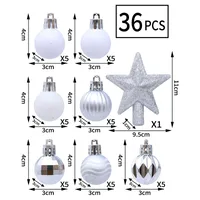 Christmas Decorations 36pcs Painted Ball Ornaments Christmas Tree Hanging Balls Irregular Shape Box Set Christmas Gifts sku image 1
